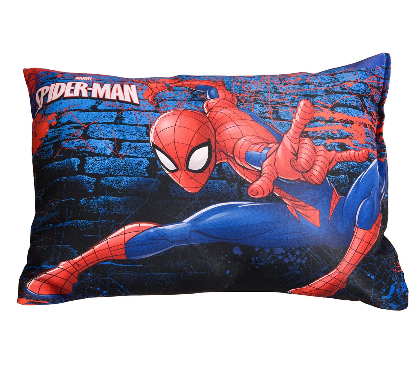 Kuber Industries Marvel Spiderman Print KidS Pillow|Polyester Super Soft Kids Pillow For Sleeping & Travel,12 X 18 Inch,(Navy B