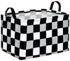ACMUUNI Rectangle Black-White Grid Gift Shelf Nursery Storage Basket Laundry Hamper with Handles,Toys Storage Box and Bins for B