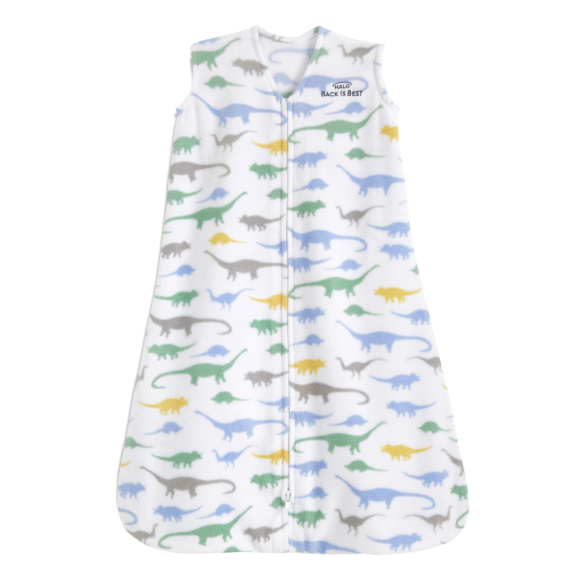 HALO Sleepsack 100% Cotton Wearable Blanket Micro-Fleece, TOG 1.0, Dinos, Medium