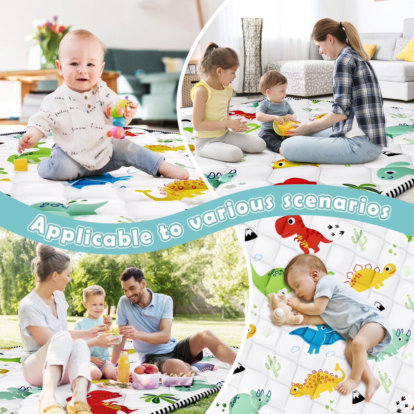 Palopalo Thicken Foam Baby Play Mat For Floor, 71X59 Inch Large Play Mat For Playpen, Soft Padding Playmats For Babies, Toddlers