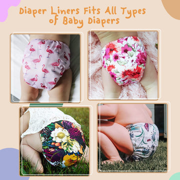 ALVABABY Diaper Liners 4 Rolls for Baby Cloth Diaper 11.8 x 7.1 Inch Disposable Natural Soft Compostable Fragrance Free and Chlo