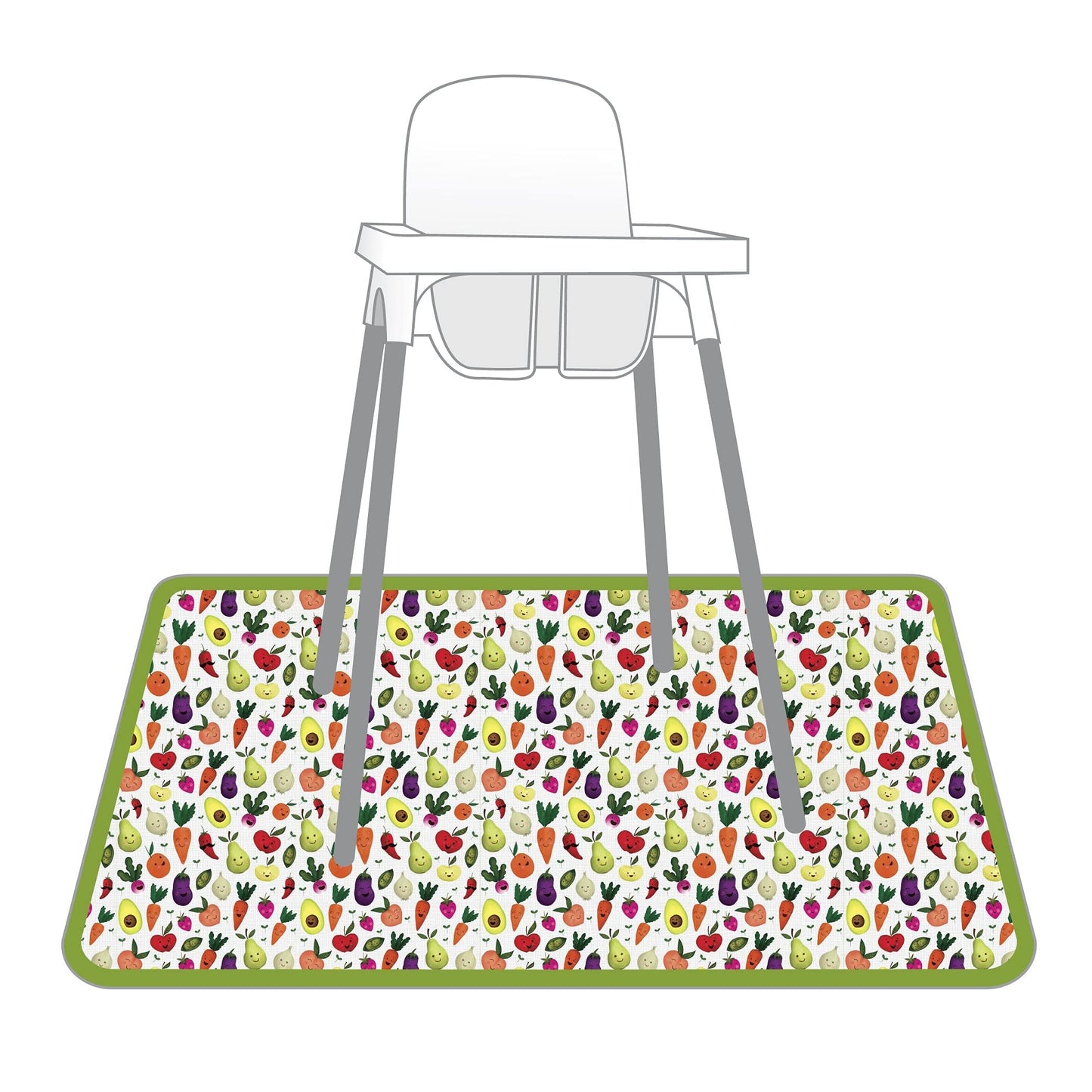 Bapronbaby Market Fresh Produce Splash Mat - Waterproof Catch-All For Under High Chairs, Floors, Tables, Playtime Or Arts & Craf
