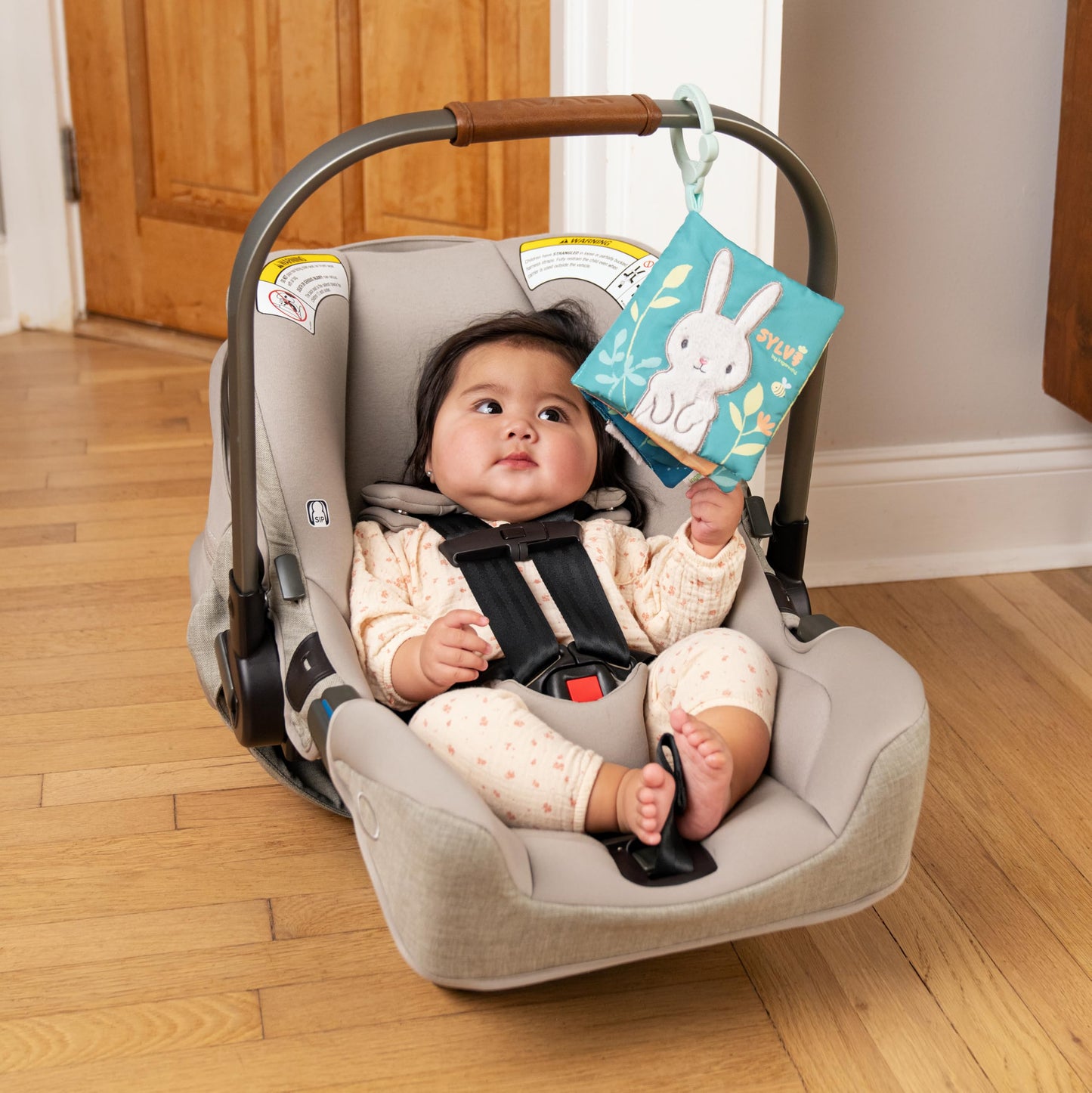 Ingenuity Storytime Sylvi Soft Baby Crinkle Book - 6 Pages - Sensory Surprises on Every Page - Ages 0M+