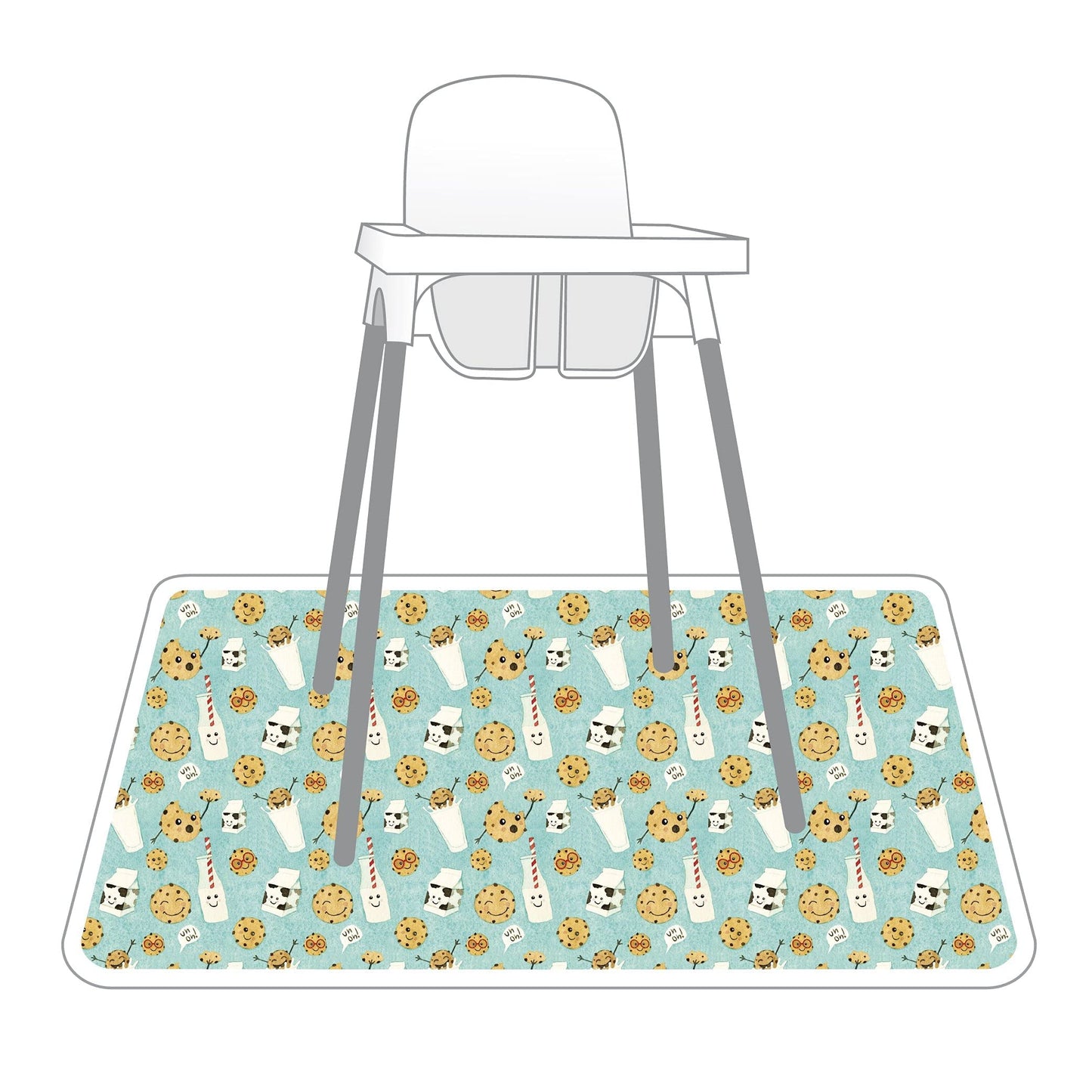 Bapronbaby Cookies & Milk Splash Mat - Waterproof Catch-All For Under High Chairs, Floors, Tables, Playtime Or Arts & Crafts - M