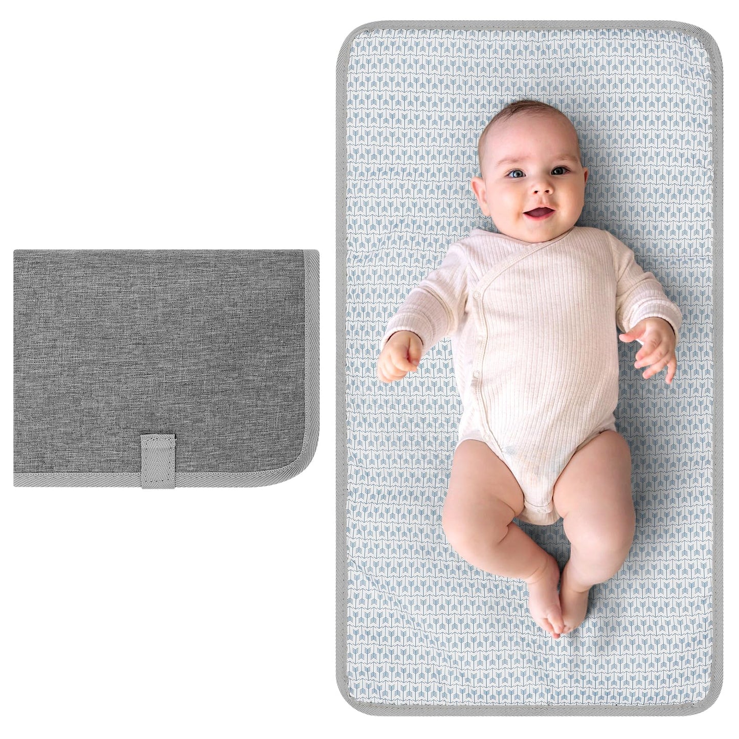 Accmor Portable Diaper Changing Pad, Waterproof Baby Changing Mat, Foldable Portable Travel Changing Pads for Baby, Grey