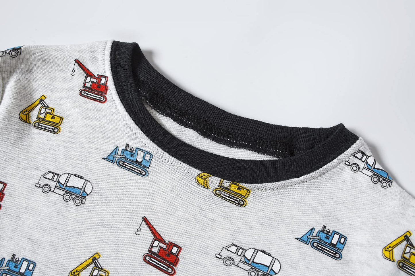 Family Feeling 4 Piece Baby Boys Excavator Pajamas Long Sleeve 100% Cotton Toddler Pjs 18-24 Months