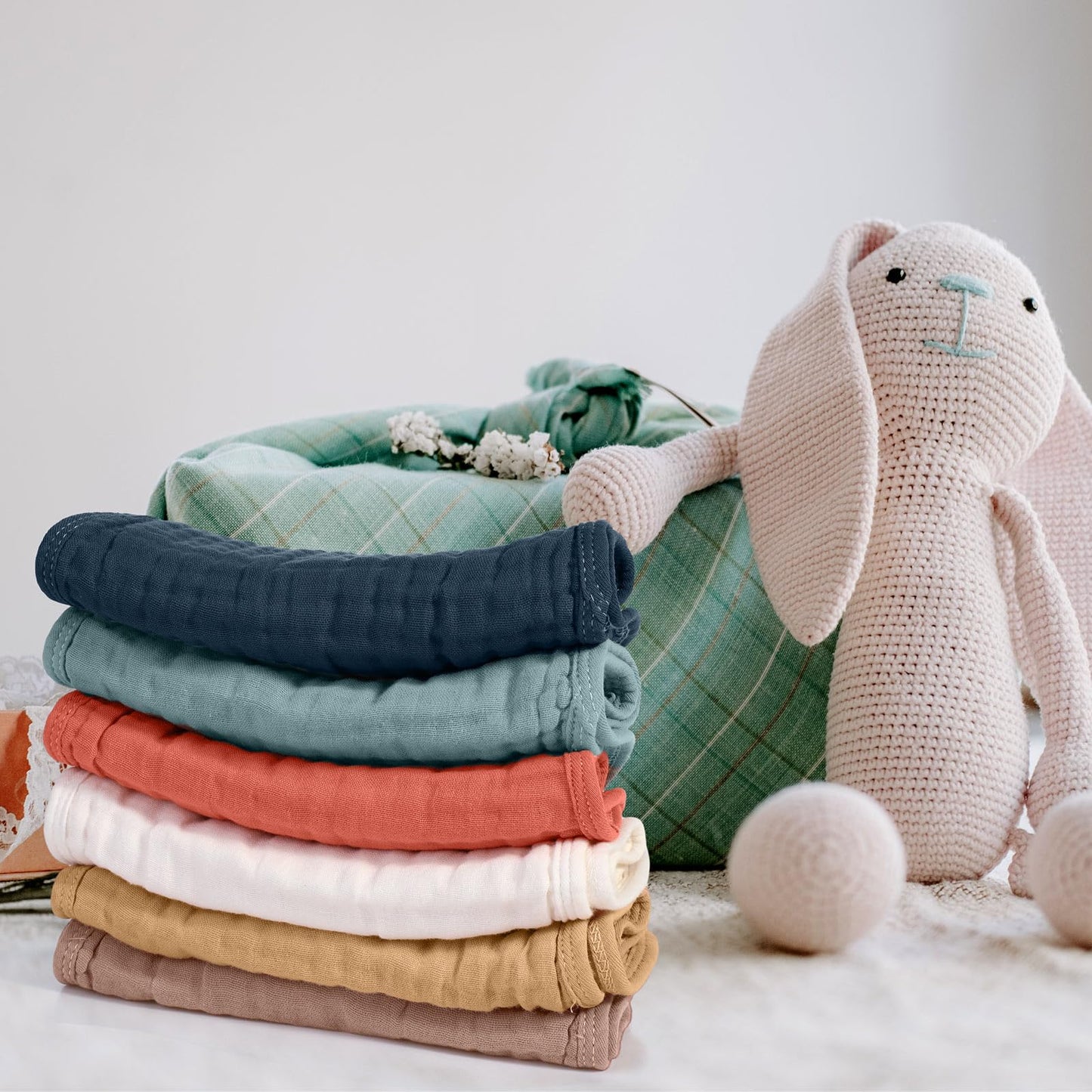 Frienda Muslin Burp Cloths 6 Pack Cotton Large 20''X 9'' Extra Absorbent And Soft Baby Burping Cloth For Baby Boy Girl Unisex(Cu
