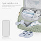 Hannah & Sophia Belle Convertible Baby Diaper Backpack & Bag In Sage Green, Large Size, Dual Sided Water Resistant Changing Mat