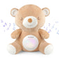 Teddy Bear Baby Soother - Sleep Soothing White Noise, Portable Night Light Projector and Melodies, Toddler Crib Lullaby Machine