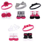 Hudson Baby Infant Girl Headband And Socks Giftset Dark Pink Black 10-Pack, One Size