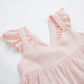 Curipeer Baby Girl Cotton Linen Dress With Smocking Casual Infant Dress Sleeveless Pink 3 Years