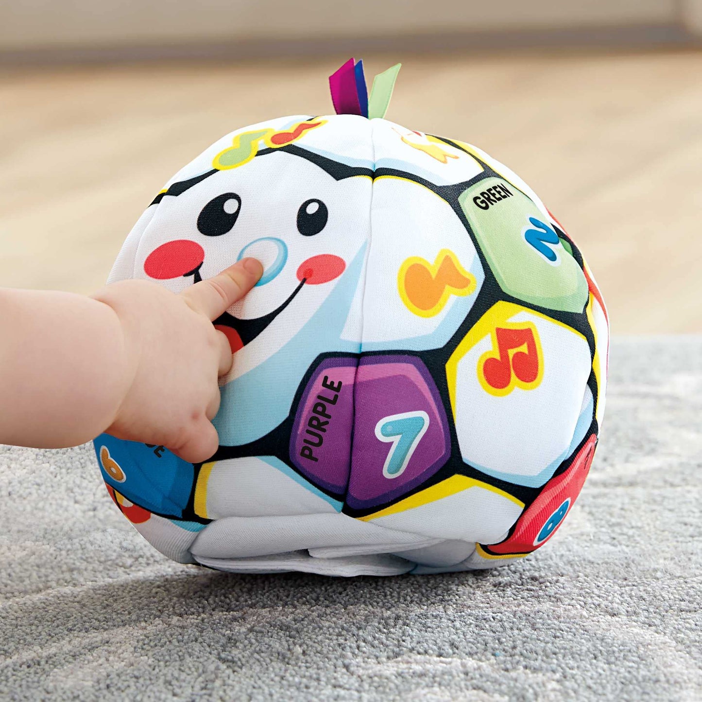 Fisher-Price Laugh & Learn Baby Musical Learning Toy, Singin Soccer Ball Plush With Songs Sounds & Phrases For Ages 6+ Months