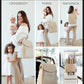 Mia + Sophia Leather Diaper Bag Backpack With Usb Charging Port, Changing Pad, Stroller Straps, And Bottle Holder (Beige Olivia)