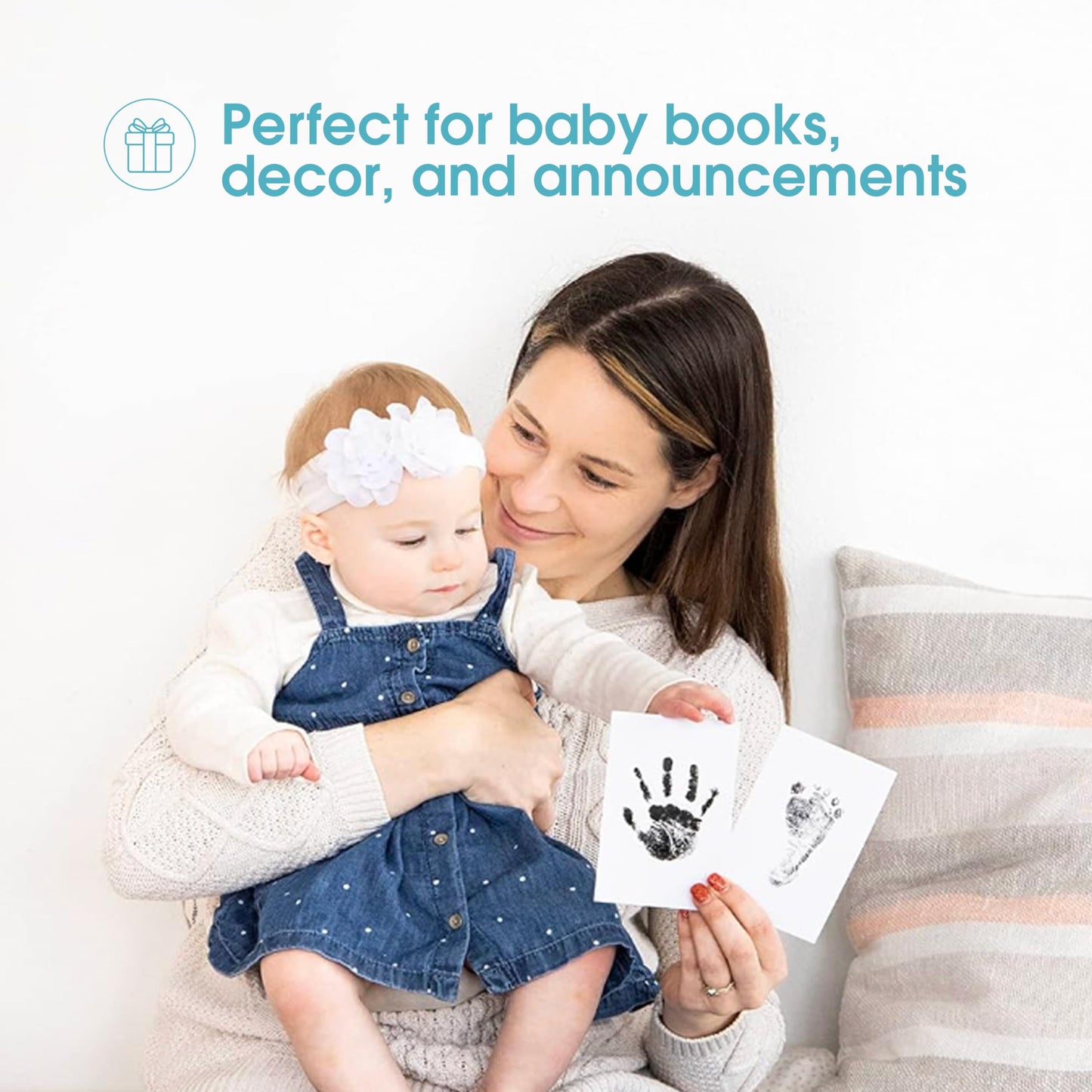 Pearhead Newborn Baby Handprint Or Footprint    Clean-Touch    Ink Pad, Black