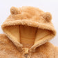 Baby Boy Cute Fleece Romper Zip Closure Hooded Jumpsuit For 0-3 Months Baby Footed Yellow