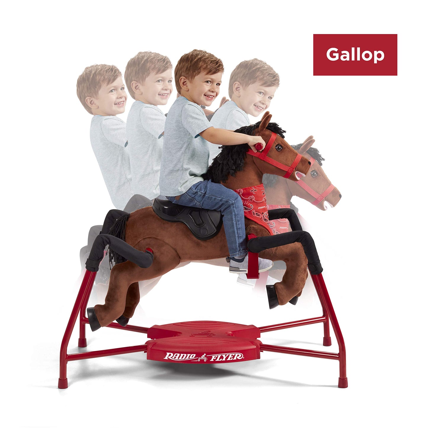 Kids Ride On Toys, Horse Toys, Radio Flyer Chestnut Plush Interactive Riding, Rocking Horse, for Ages 2-6 Years