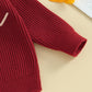 My First Valentines Day Baby Girl Outfit Baby Valentines Day Sweater Love Embroidery Knit Pullover Sweatshirt Top(E-Red Little L