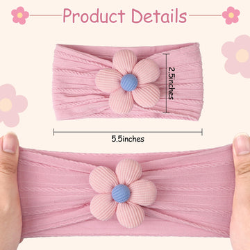C  Llot 5 Pcs Baby Flower Headbands Baby Girls Nylon Headbands Soft Hairbands Hair Accessories For Newborn Infant Toddler Kids(P
