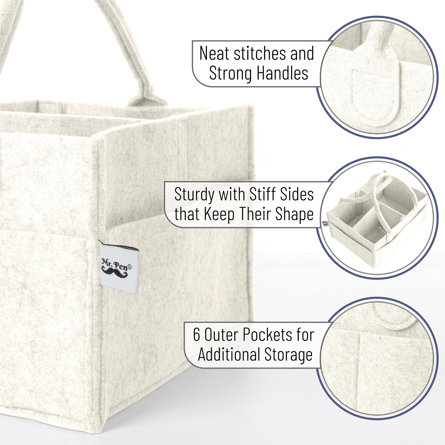 Mr. Pen- Baby Diaper Caddy Organizer, Beige, Baby Organizer, Car Diaper Caddy, Baby Caddy Organizer, Portable Diaper Caddy, Diap