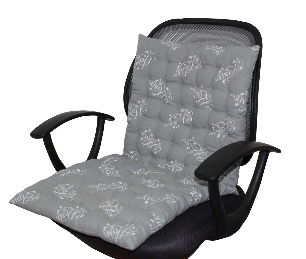Oasis Home Collections Cotton Printed Back Rest Chair Cushion (40 X 82 cm, grey, pack of 1)