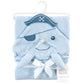 Hudson Baby Unisex Baby Cotton Animal Face Hooded Towel, Narwhal, One Size