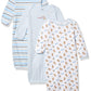 Luvable Friends Unisex Baby Cotton Gowns, Blue, Preemie-Newborn