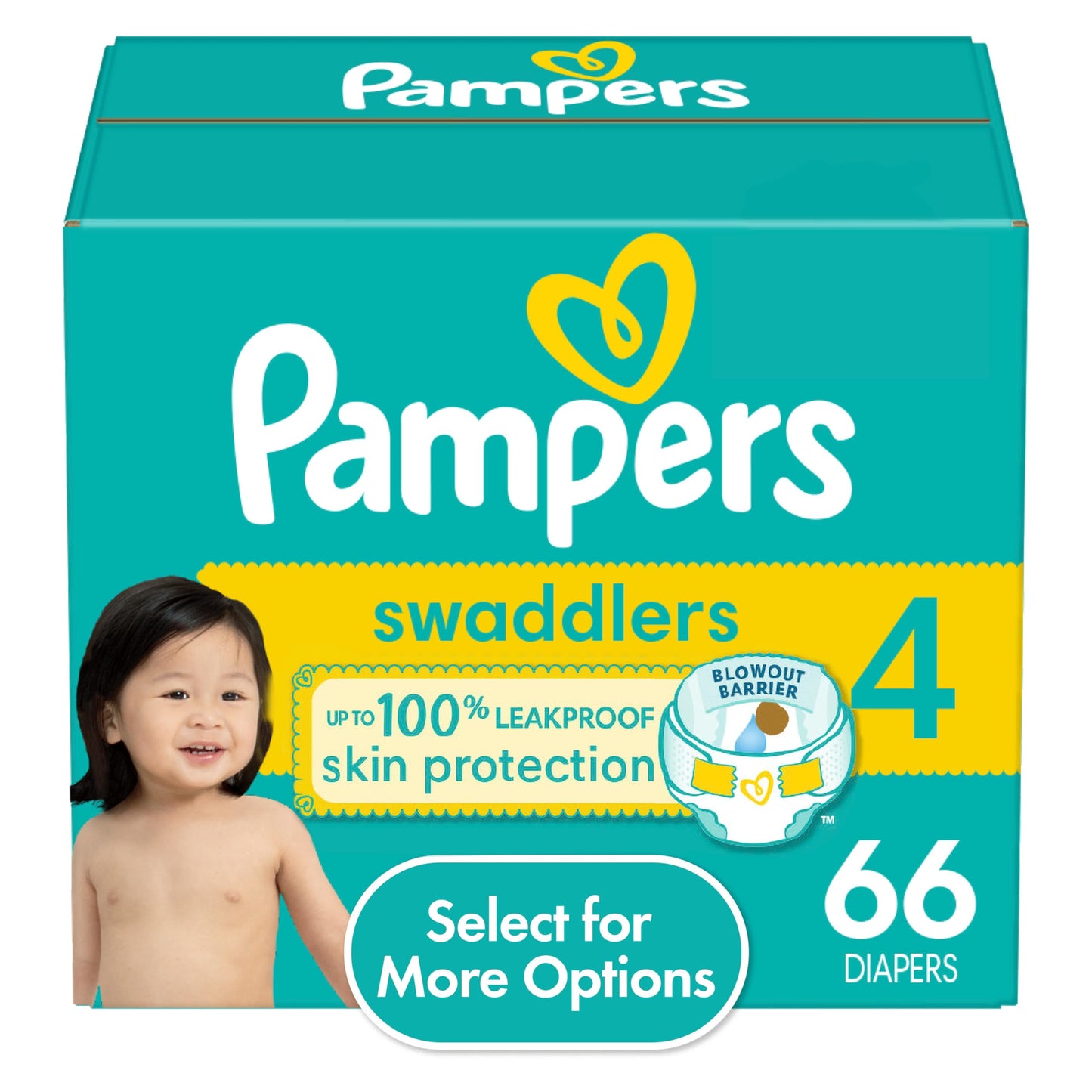 Pampers Swaddlers, Baby Diapers, Size 4, 66 Ct