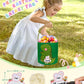Jmhachy Cute Themed Easter Basket - Large Empty Felt Basket With Handle And Detachable Wings, Personalized Name Tag Patch, Perfe