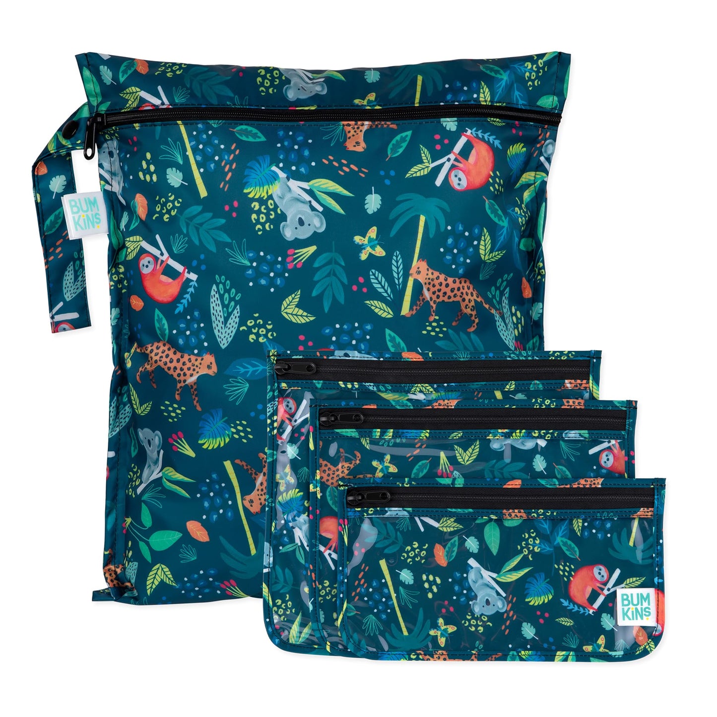 Bumkins Waterproof Wet Bag and Packing Pouches, TSA Airline Compliant, Pack for Baby, Travel, Swim Suit, Cloth Diapers, Pump Par