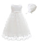 Glamulice White Baby-Girls Newborn Satin Baptism Dress Elegant Lace Cap Flower Christening Gown 0-6 Infant Formal Party Wedding
