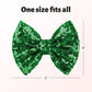 Lanmerry Hair Clip - 5 Inches St.Patrick'S Day Sequins Large Bow With Alligator Clip - Green - Hair Accessories For Women Teens