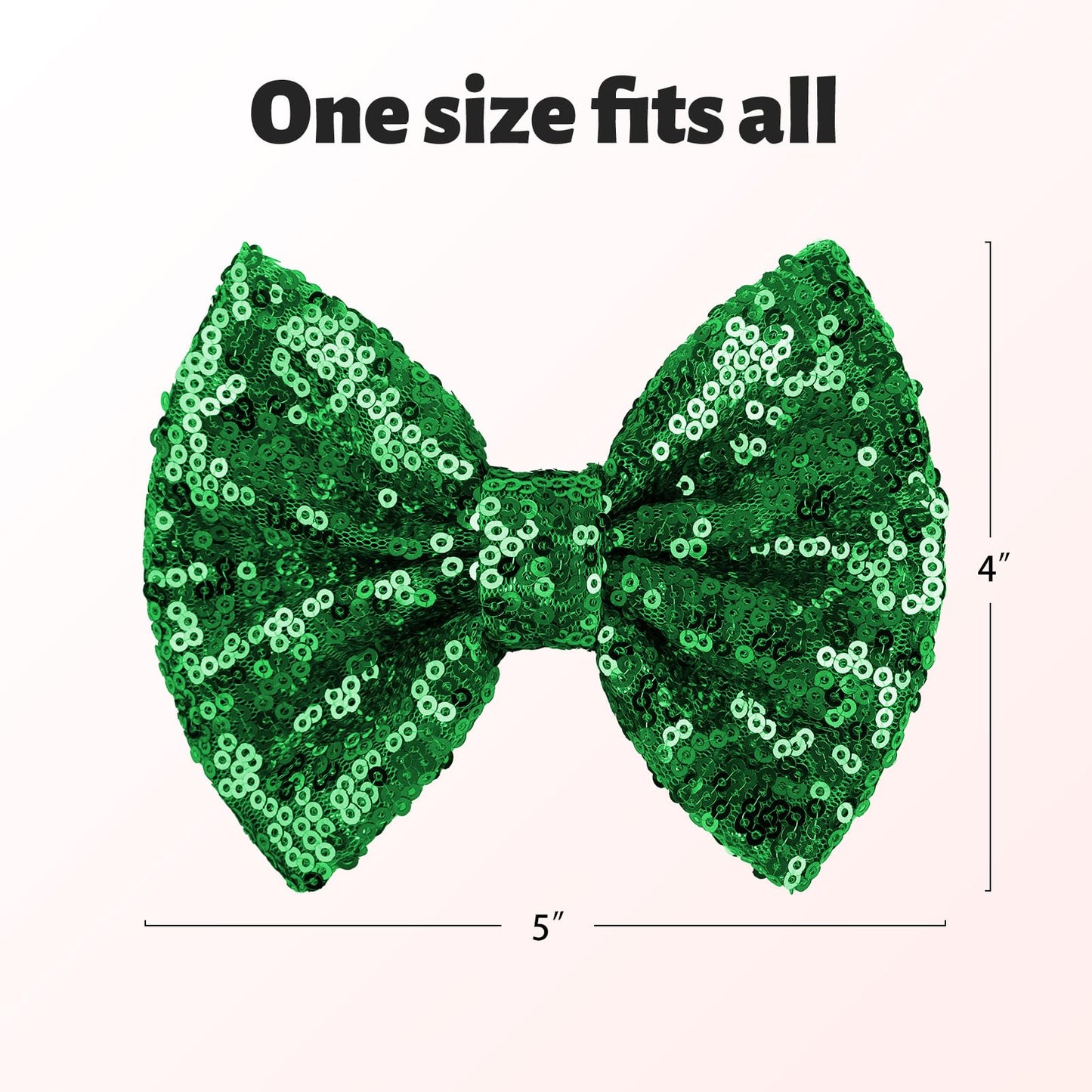 Lanmerry Hair Clip - 5 Inches St.Patrick'S Day Sequins Large Bow With Alligator Clip - Green - Hair Accessories For Women Teens
