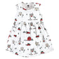 Hudson Baby Baby Girls' Cotton Dress And Cardigan Set, Christmas Scene, 6-9 Months
