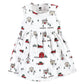 Hudson Baby Baby Girls' Cotton Dress And Cardigan Set, Christmas Scene, 9-12 Months