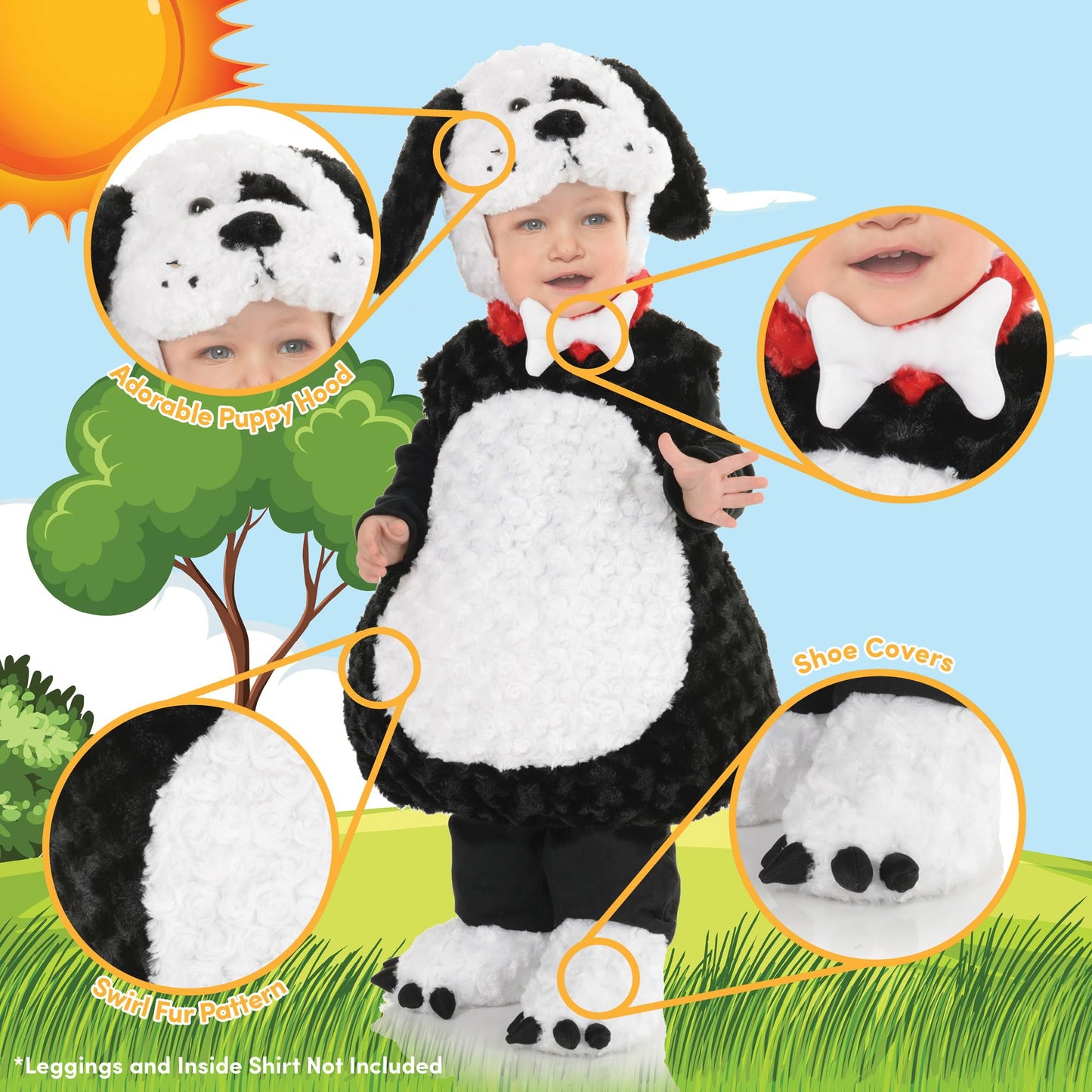 Underwraps Toddler Babys Puppy Costume, Black, Medium (18-24 Months)