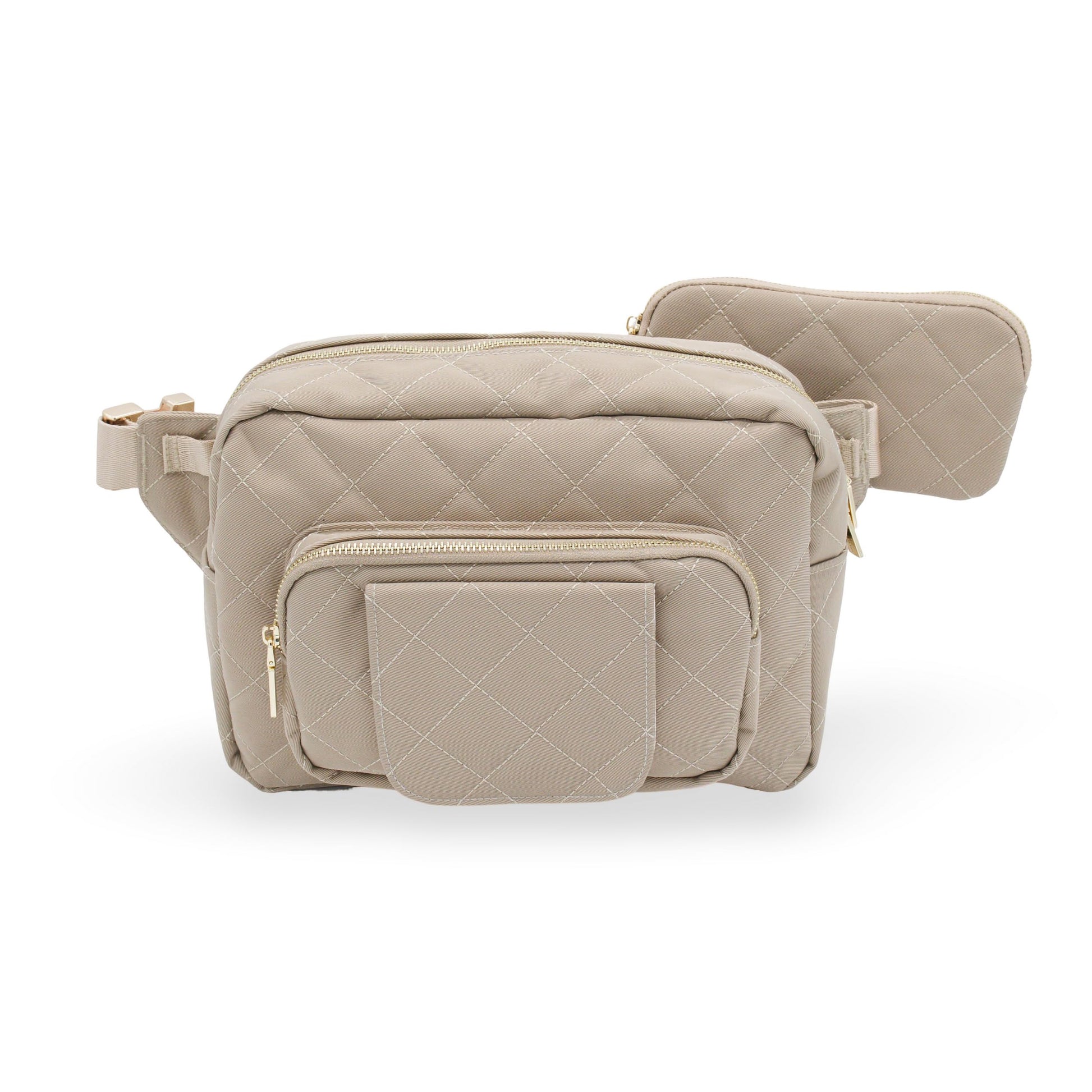 Lion & Light Small Diaper Bag - Mini Diaper Bag With Portable Changing Pad, Fanny Pack Crossbody Bags For Baby & Toddler, Beige