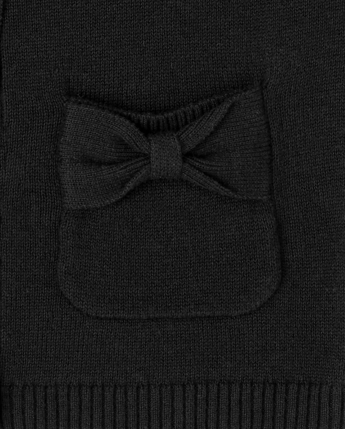 The Children'S Place Baby Toddler Girls Bow Pocket Cardigan, Black, 5T