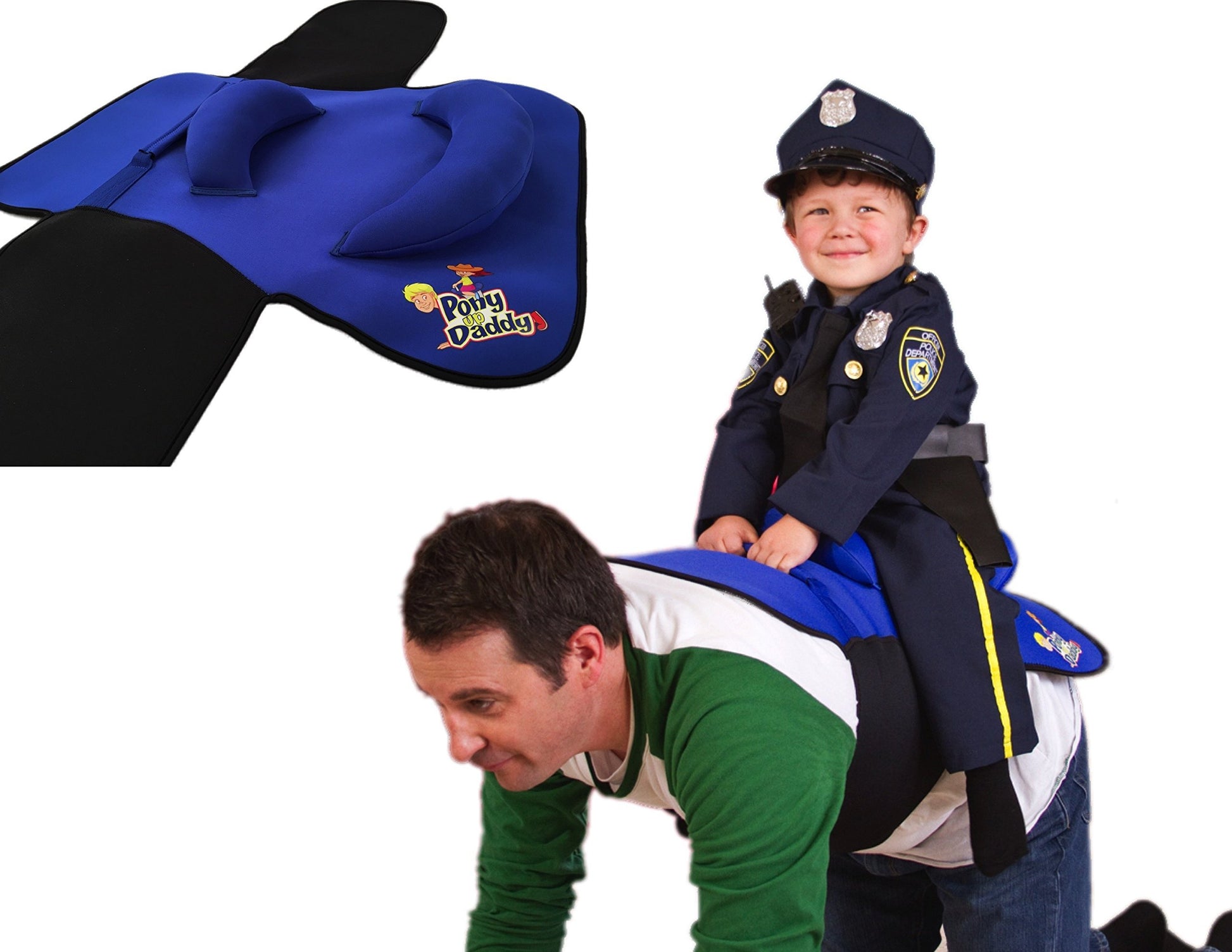 Pony Up Daddy - Neoprene Parent Saddle With Easy Close Strap - Features Padded Seat And Grab Handle For Safe And Comfortable Pla