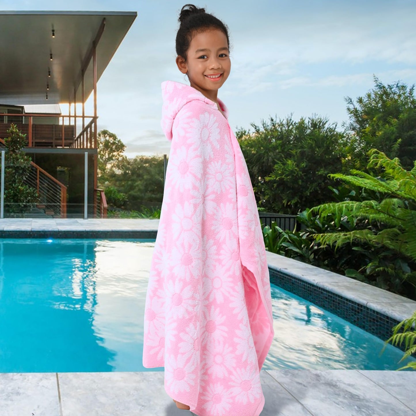 Hooded Bath Towels For Kids (3-10Years) - Soft, Absorbent Turkish Cotton Thick Pool Towels With Hood For Toddler,Perfect For Bat
