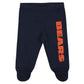 Gerber Nfl Chicago Bears 3 Pack Bodysuit Footed Pant And Cap Registry Gift Set, Navy/White Chicago Bears, 6-9M