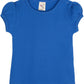 Lilax Baby Girls' Basic Short Puff Sleeve Round Neck T-Shirt 18-24 Months, Royal Blue