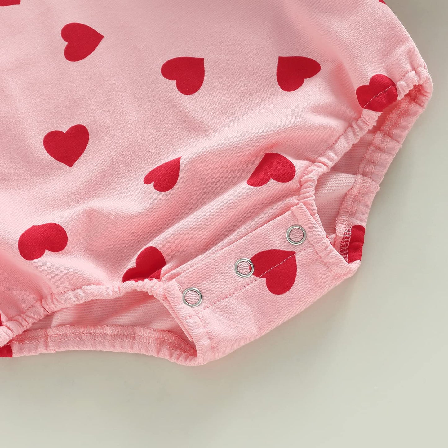 Engofs Newborn Baby Girl Boy Valentine'S Day Outfit Long Sleeve Hearts Sweatshirt Romper With Headband Fall Winter Clothes Pink