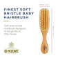Kent Ba10 Newborn Baby Hair Brush With Soft 100% Pure White Natural Bristle, Cradle Cap Hairbrush For Infant, Toddler And Kids W