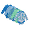 Hanes Unisex Baby Long Sleeve Bodysuit, Ultimate Flexy Boys & Girls, 5-Pack, Blue/Green, 18-24 Months Us