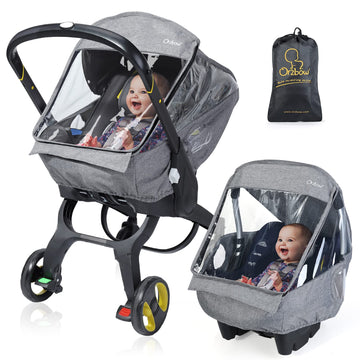 Universal Car Seat Rain Cover,Weather Shield For Infant Car Seat With Storage Bag,Side Ventilation & Handle Opening,Necessary Pr