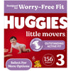Huggies Size 3 Diapers, Little Movers Baby Diapers, Size 3 (16-28 Lbs), 156 Count (6 Packs Of 26)