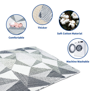 TANOSHII Baby Play Mat for 79 x59  Playpen, Machine Washable Kids Mat, Cotton,Foldable Crawling Mat for Floor,One-Piece Crawling