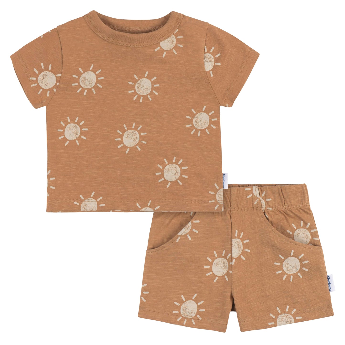 Gerber Baby Boys T-Shirt And Shorts Set, Suns, 12 Months