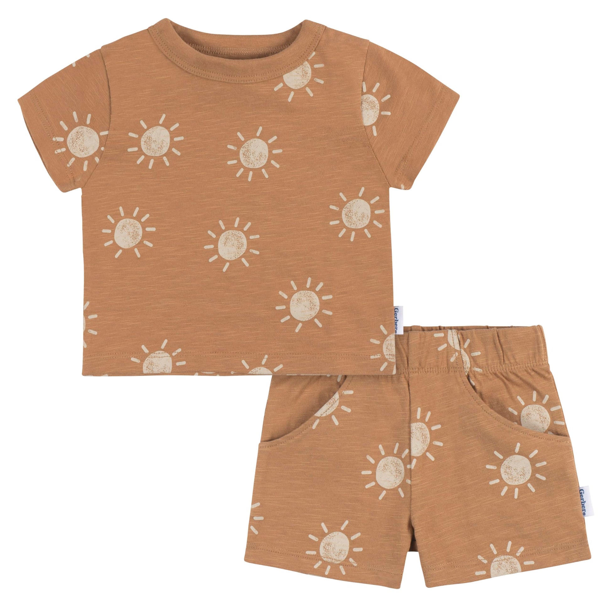 Gerber Baby Boys T-Shirt And Shorts Set, Suns, 12 Months