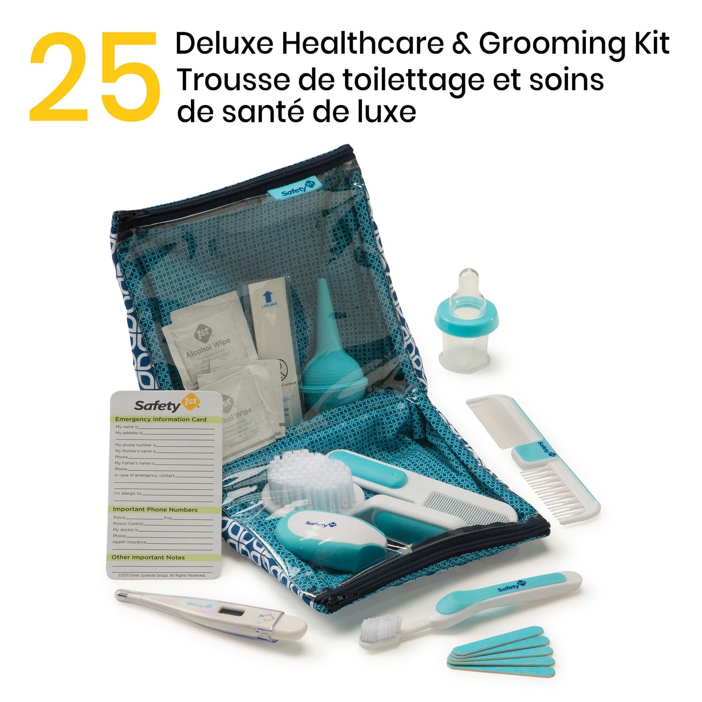 Safety 1St Deluxe 25-Piece Baby Healthcare And Grooming Kit (Arctic Blue)